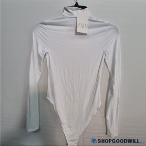 NWT Zara Mockneck White Long Sleeve Bodysuit